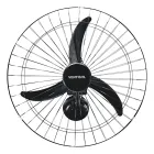 Ventilador Ventisol preto com três pás e grade circular