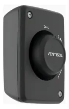 Controlador de velocidade preto Ventisol para ventilador com botão giratório.