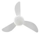 Ventilador de teto branco com três pás de plástico
