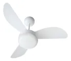 Ventilador de teto Ventisol Fênix branco com 3 pás de plástico e luminária.
