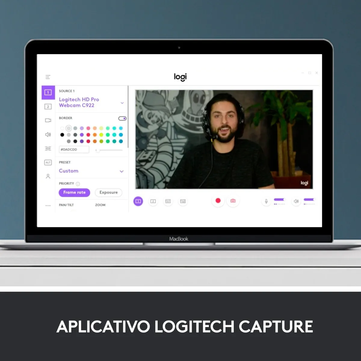 Webcam montada em tripé padrão 1/4 polegada